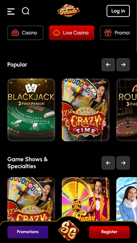 Live Dealers screenshot of Spingrande Casino for Mobile