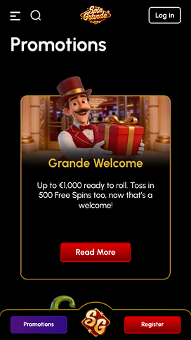 Promotions screenshot of Spingrande Casino for Mobile