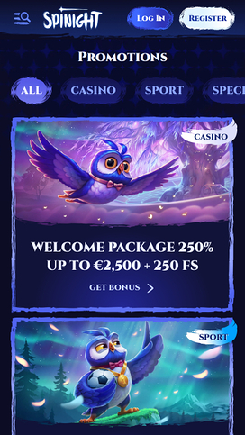 Promociones móviles de Spinight Casino
