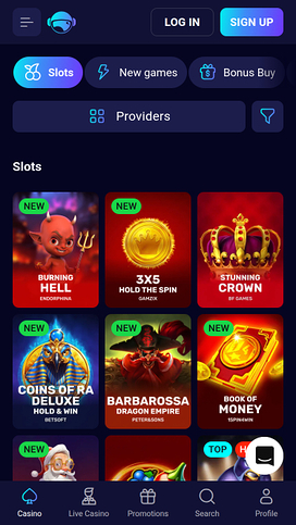 Juegos móviles del casino Spinjo