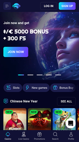 Página de inicio móvil del Casino Spinjo