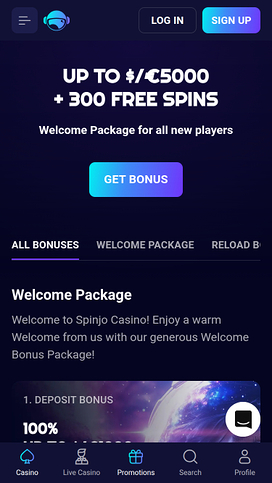 Promociones móviles del Casino Spinjo