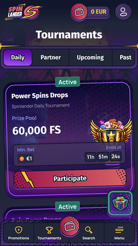 Spinlander Casino Mobile Tournaments