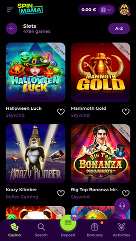 Spinmama Casino Mobile Games