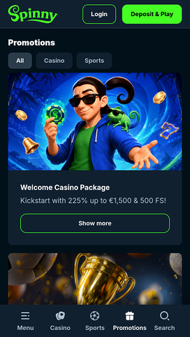 Spinny Casino Mobile Promotions