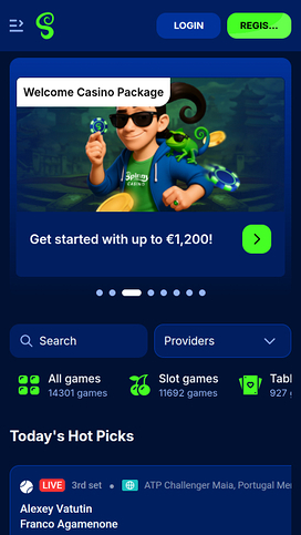 Página de inicio de Spinny Casino