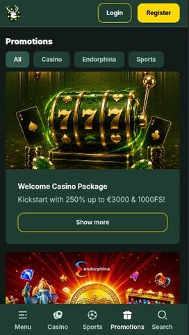 Captura de pantalla de la página móvil de promociones de SpinStag Casino