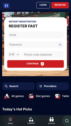 SpinTexas Casino Homepage