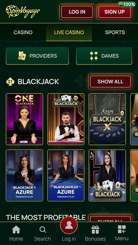 Live Dealers screenshot of SpinVoyage Casino for Mobile