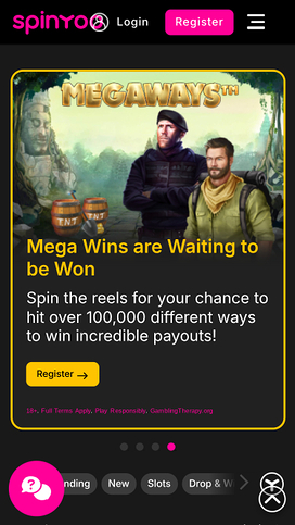Spinyoo Casino Mobile Homepage