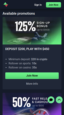 Promotions screenshot of Sportbet Casino for Mobile