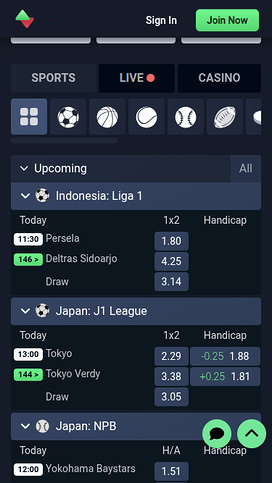 Sports screenshot of Sportbet Casino for Mobile