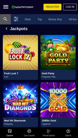 SportEmpire Casino Mobile Jackpot