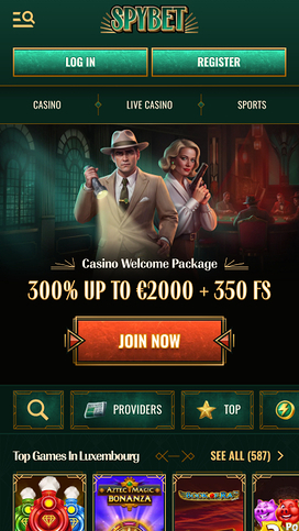 Spybet Casino Mobile Homepage