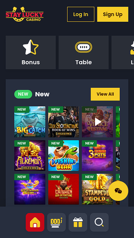 Stay Lucky Casino Homepage Mobile