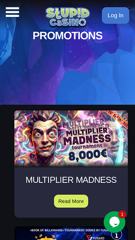 Promociones móviles de Stupid Casino