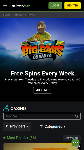 Sultanbet Casino Mobile Homepage