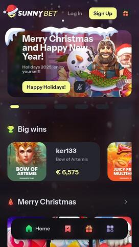 Página de inicio del casino Sunnybet Móvil
