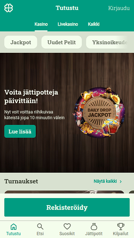 SuomiKasino Mobile Homepage