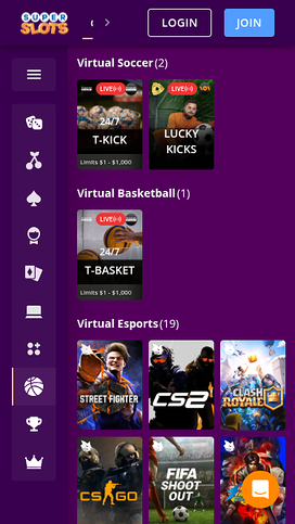 Super Slots Casino Mobile Virtual Sports