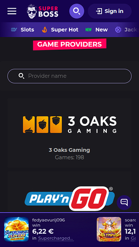 SuperBoss Casino Mobile Game Developers