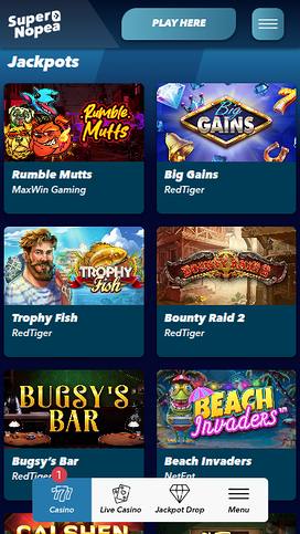 SuperNopea Casino Mobile Jackpot