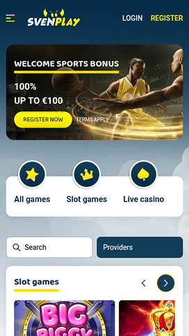 SvenPlay Casino Mobile Homepage