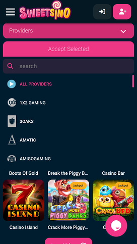 Sweetsino Game Developers Mobile Screenshot