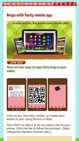 Tasty Bingo Mobile App