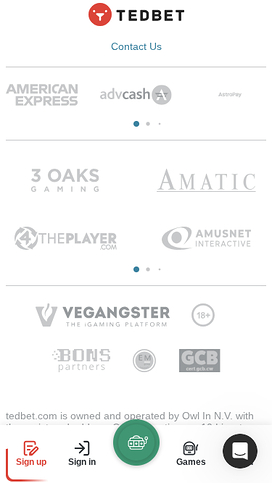 TedBet Casino Mobile Game Developers