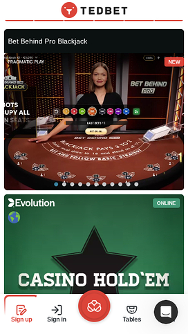 TedBet Casino Mobile Live Dealer