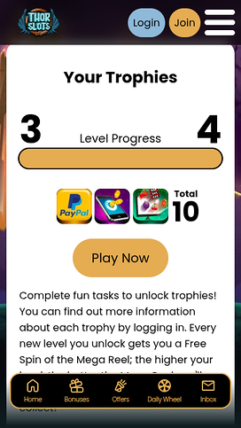 Thor Slots Casino Mobile Trophies