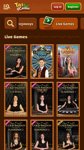 Tiki Casino Mobile Live Dealer