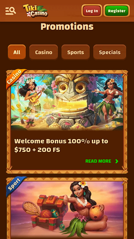 Tiki Casino Mobile Promotions
