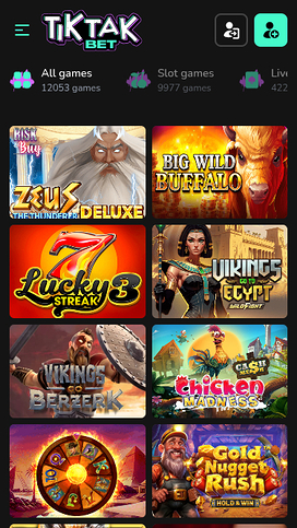 TikTakBet Casino Mobile Games