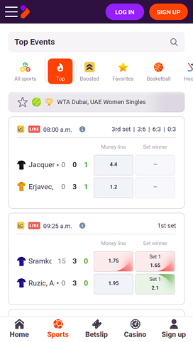 TonyBet Casino Mobile Live Betting
