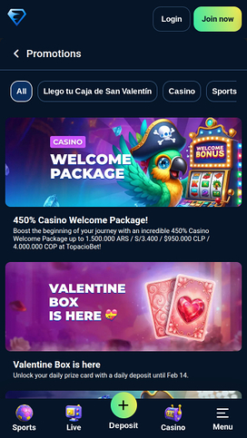 Topacio Casino Mobile Promotions