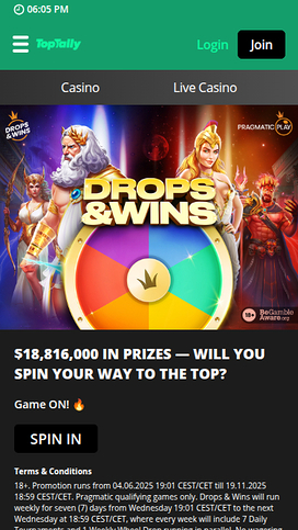 Toptally Casino Mobile Promotions