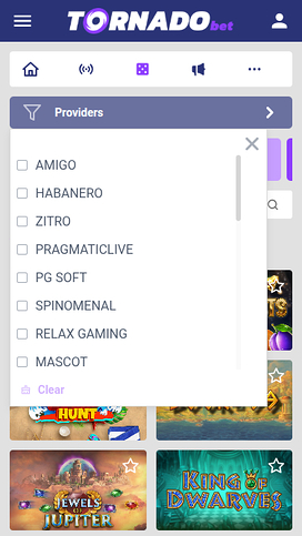 Tornadobet Casino Mobile Game Developers