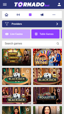 Tornadobet Casino Mobile Live Dealer