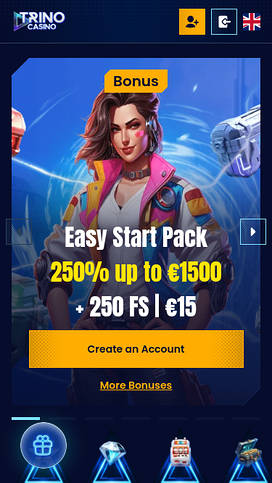 Trino Casino Mobile Homepage