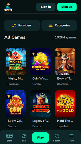 Trip2Vip Casino Mobile Games