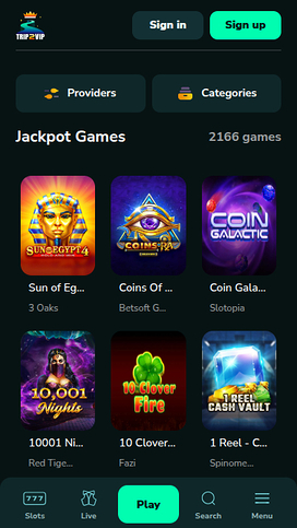 Trip2Vip Casino Mobile Jackpot