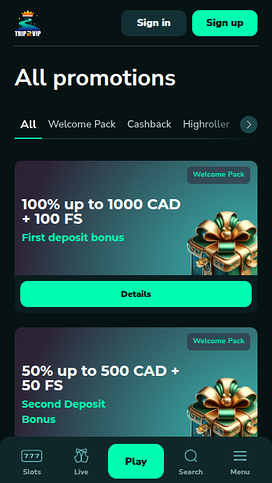 Trip2Vip Casino Mobile Promotions