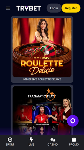 Trybet Casino Mobile Live Dealer