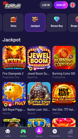 TuffPuff Casino Mobile Jackpot