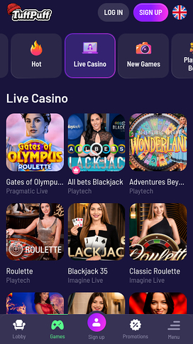 TuffPuff Casino Mobile Live Dealer