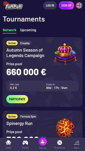 TuffPuff Casino Mobile Tournaments