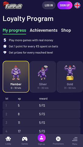 TuffPuff Casino Mobile VIP
