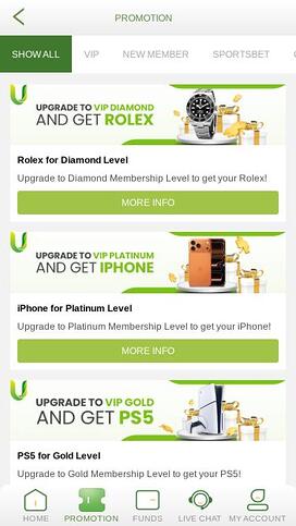 U88 Casino promotions mobile page